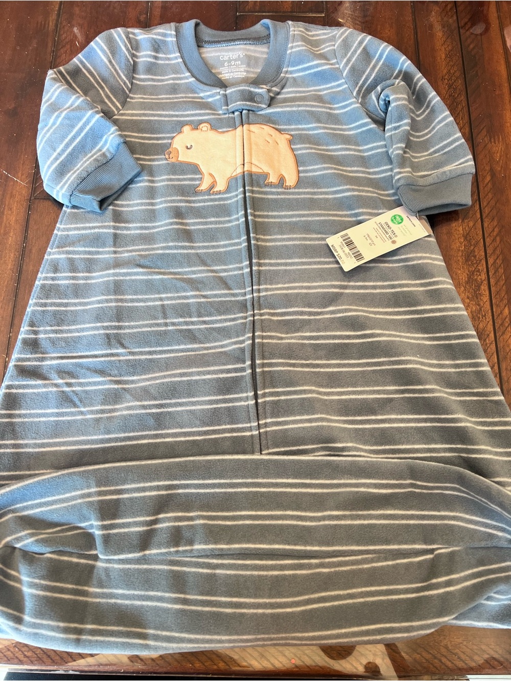 Carter's Blue & White Striped Bear Sleep Sack